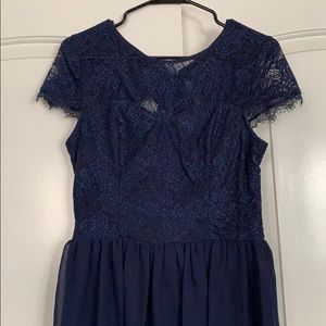 Formal Navy Blue Mini Dress